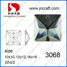 China Factory Square Crystal Nähen auf Steinen für Kleider Dekoration